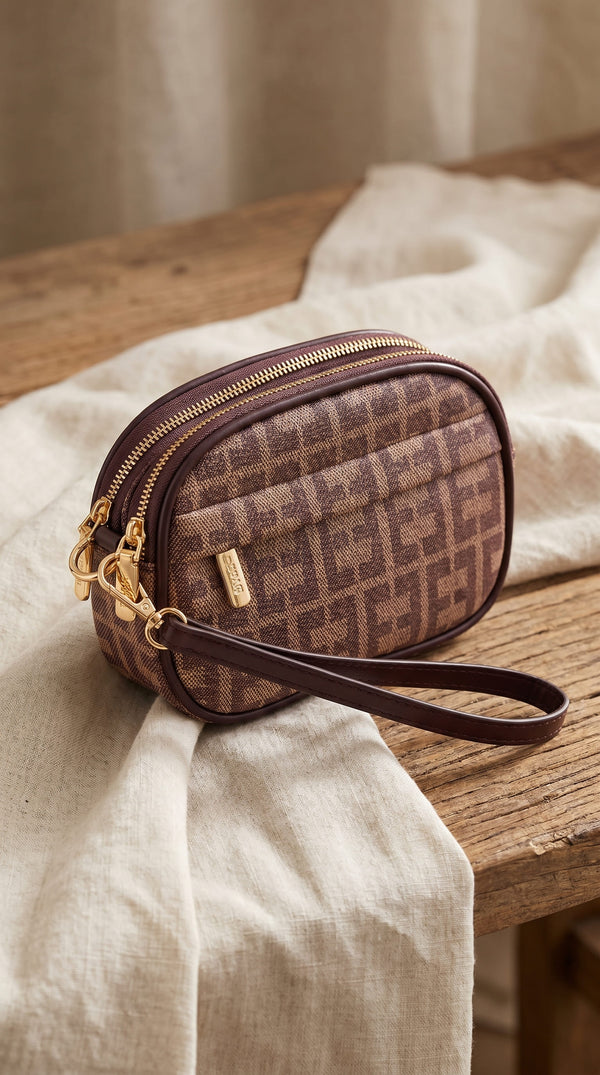 Brown Casual Pouch For Women P97744