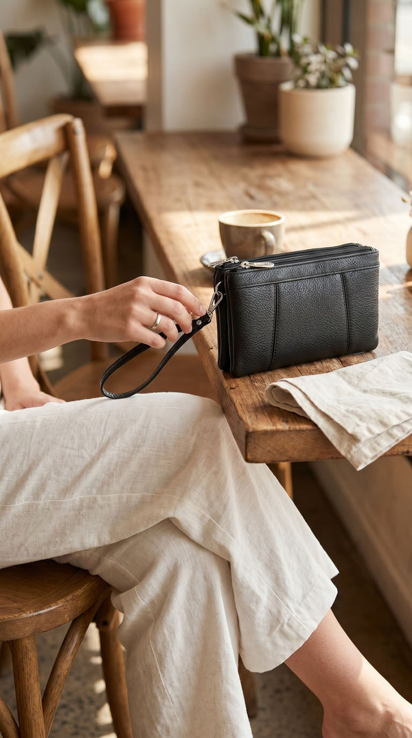 Black Casual Pouch For Women P97745