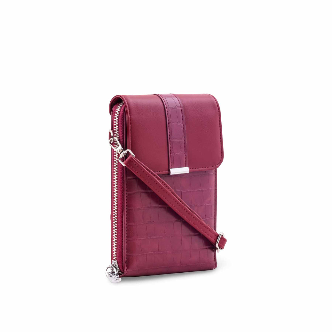 Maroon Casual Pouch For Women P97746