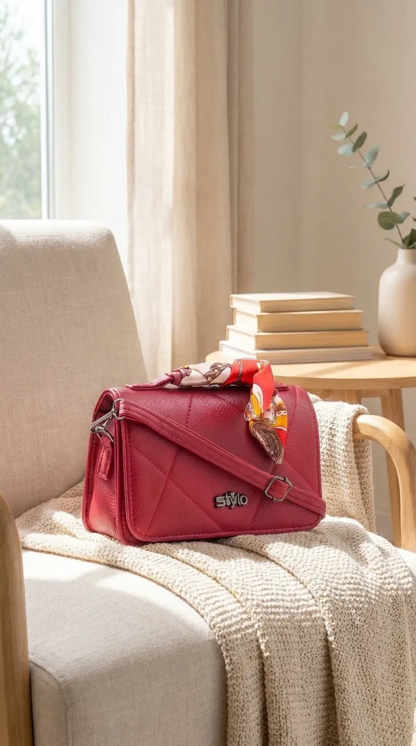 Maroon Casual Pouch For Women P97756