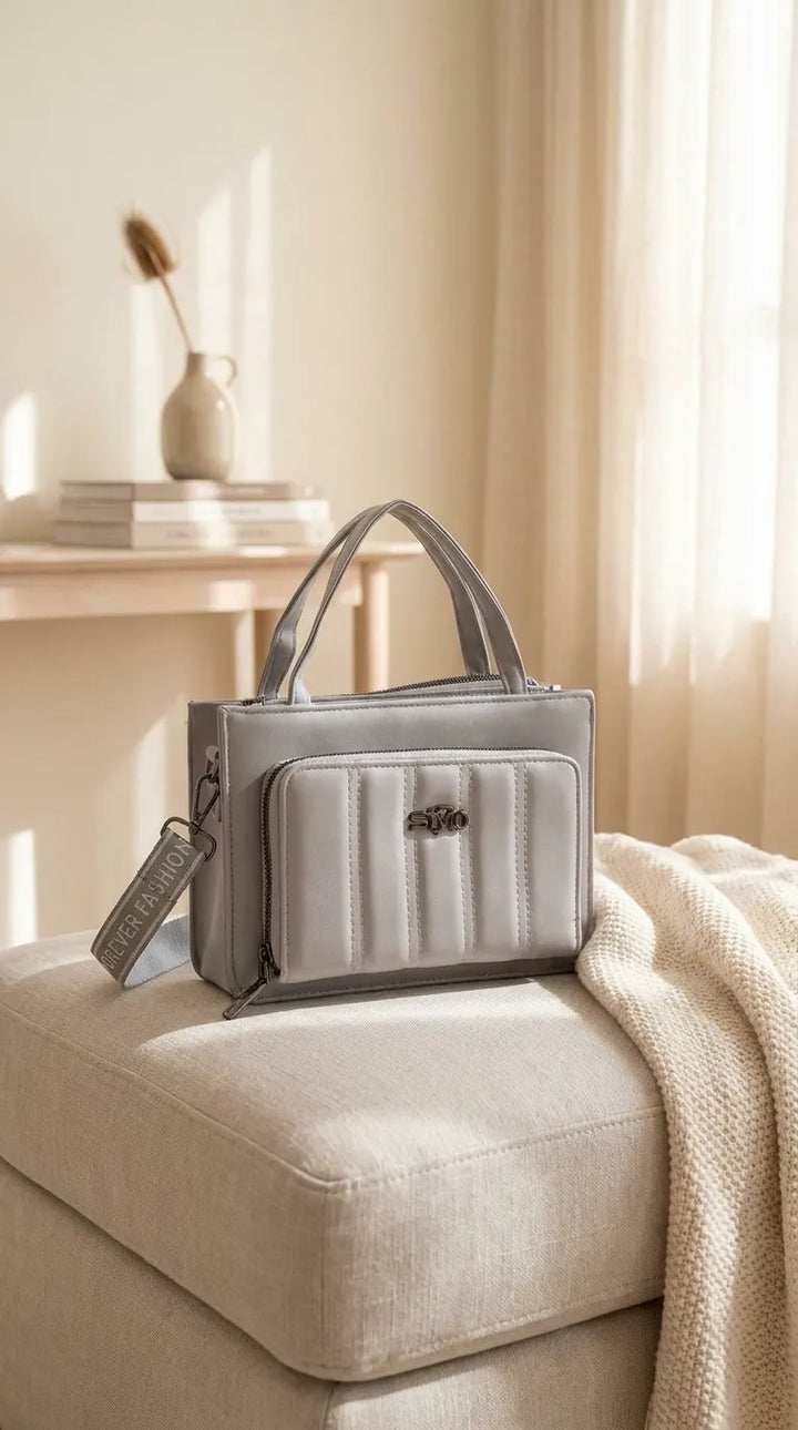 Grey Casual Pouch For Women P97758