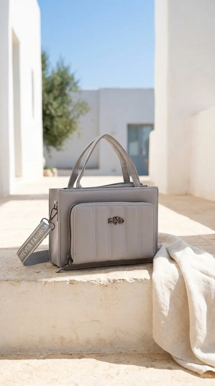 Grey Casual Pouch For Women P97758