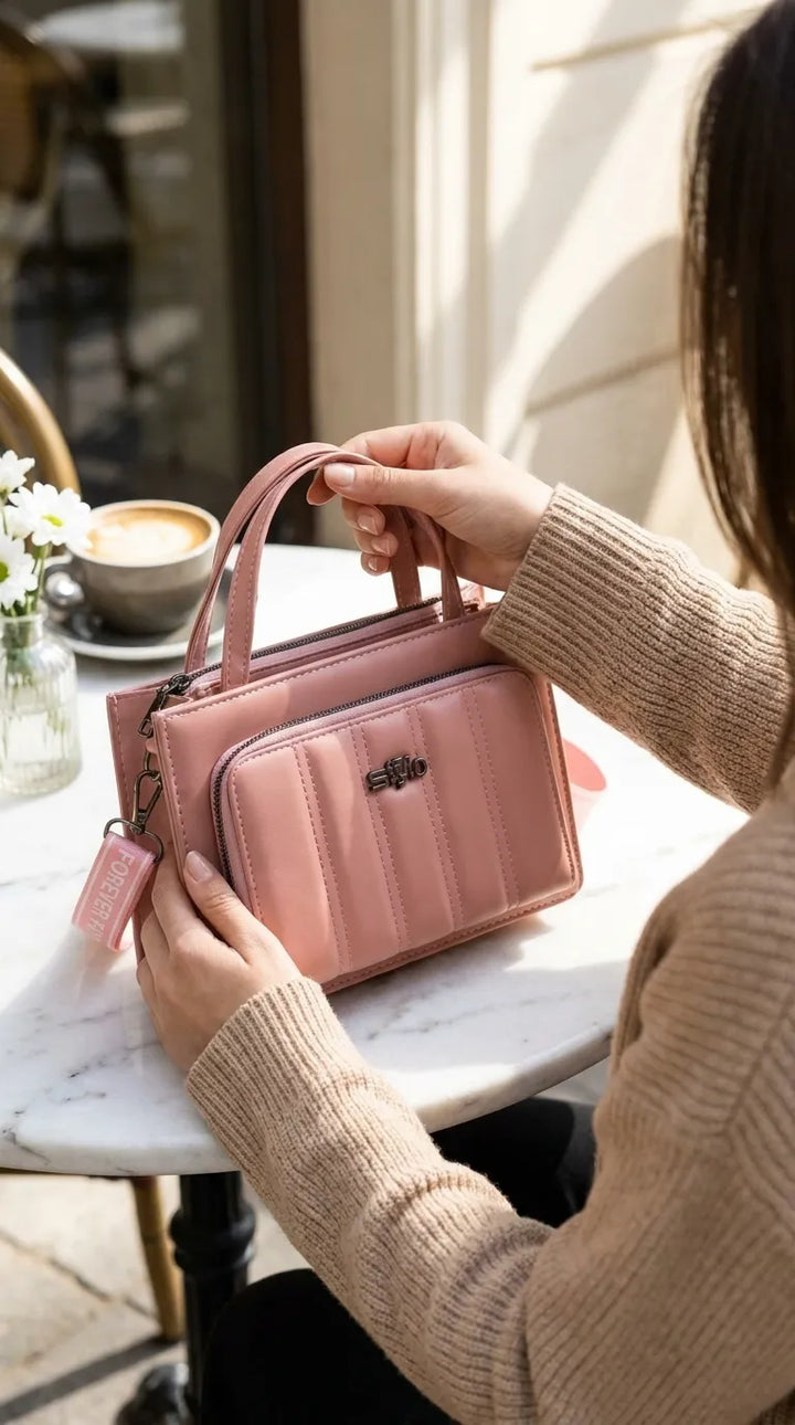 Pink Casual Pouch For Women P97758