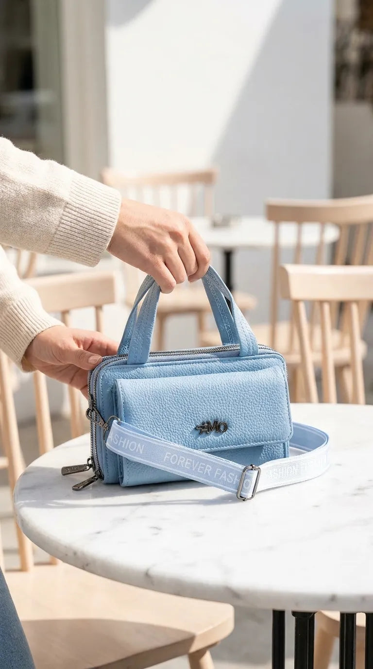Blue Casual Pouch For Women P97759