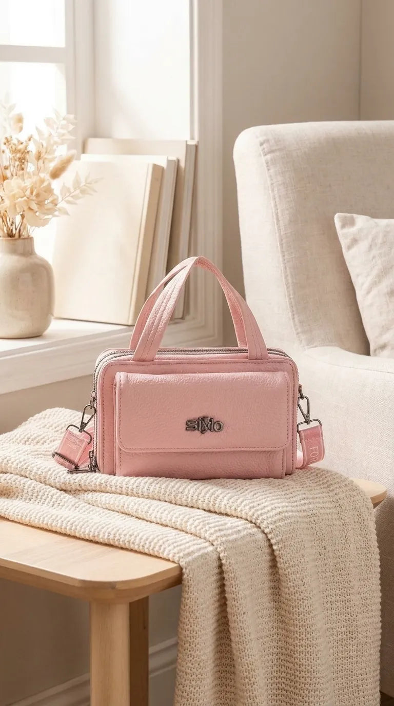 Pink Casual Pouch For Women P97759