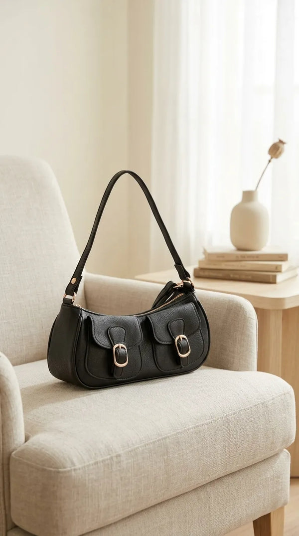 Black Casual Pouch For Ladies P97760