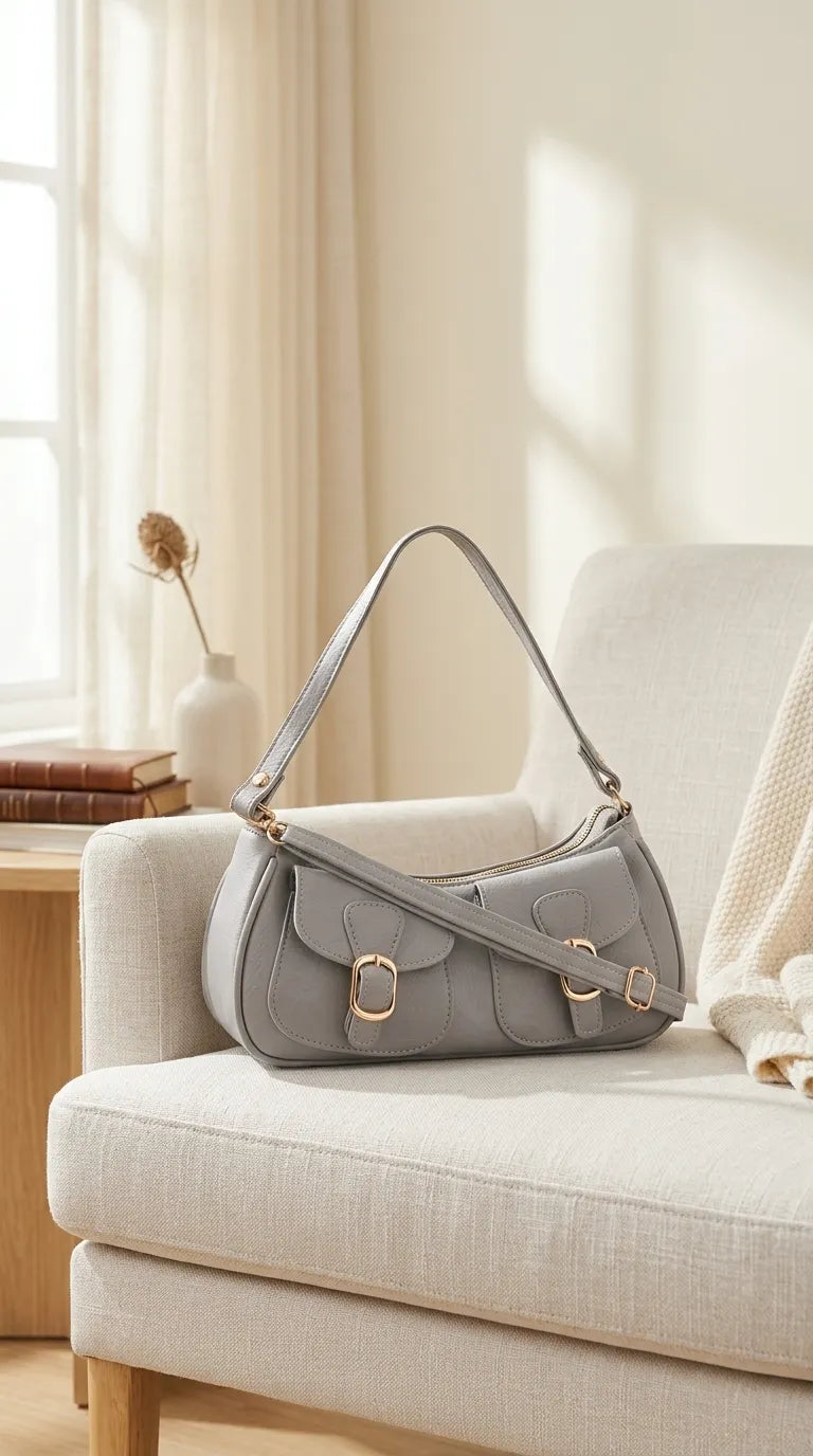 Beige Casual Pouch For Ladies P97760