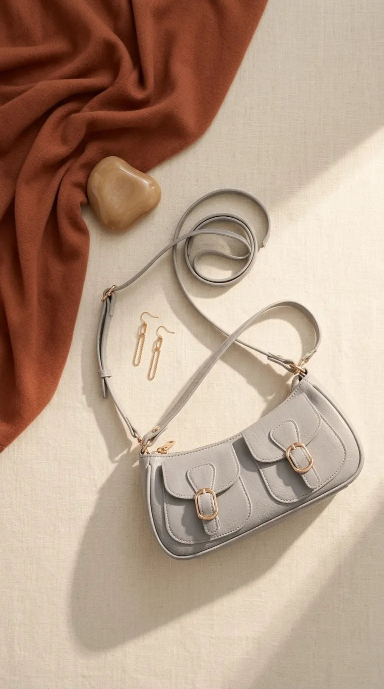 Beige Casual Pouch For Ladies P97760