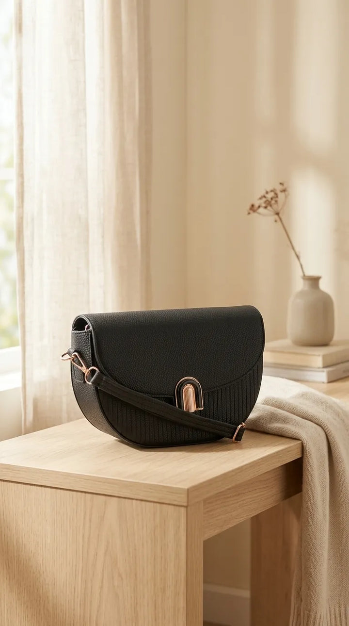 Black Casual Pouch For Ladies P97768