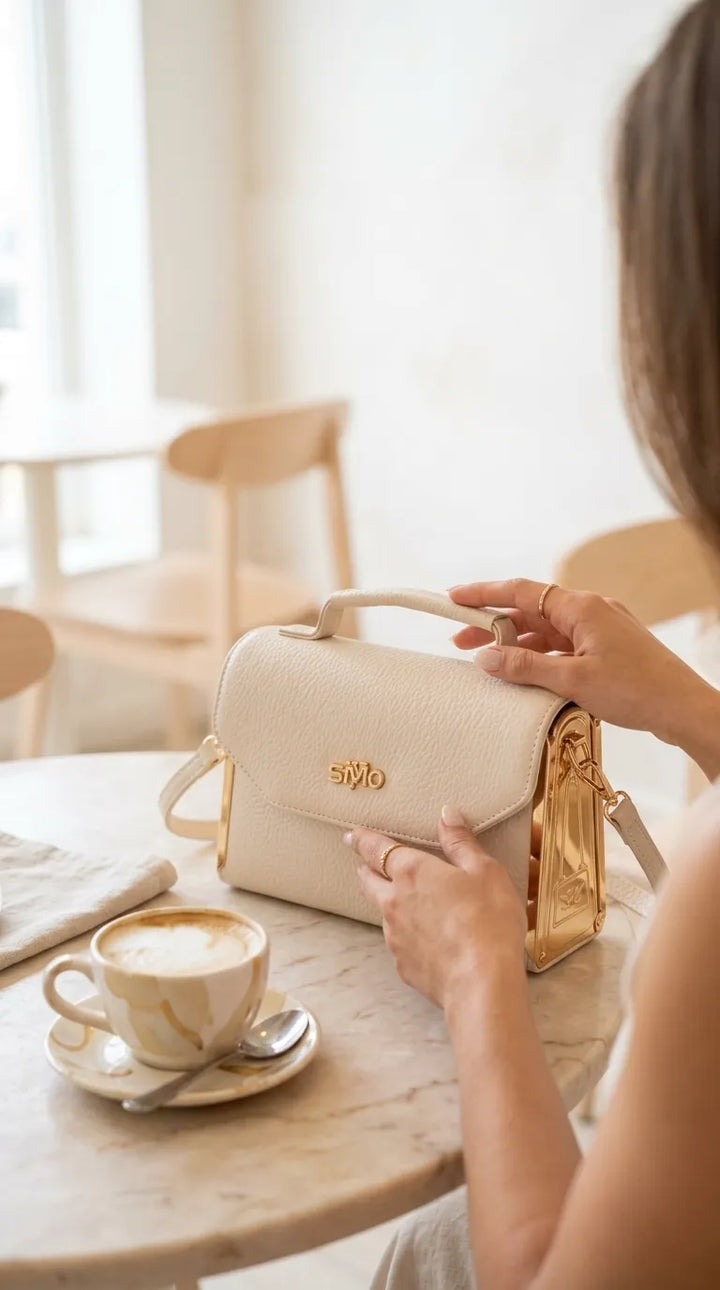 White Casual Pouch For Women P97774