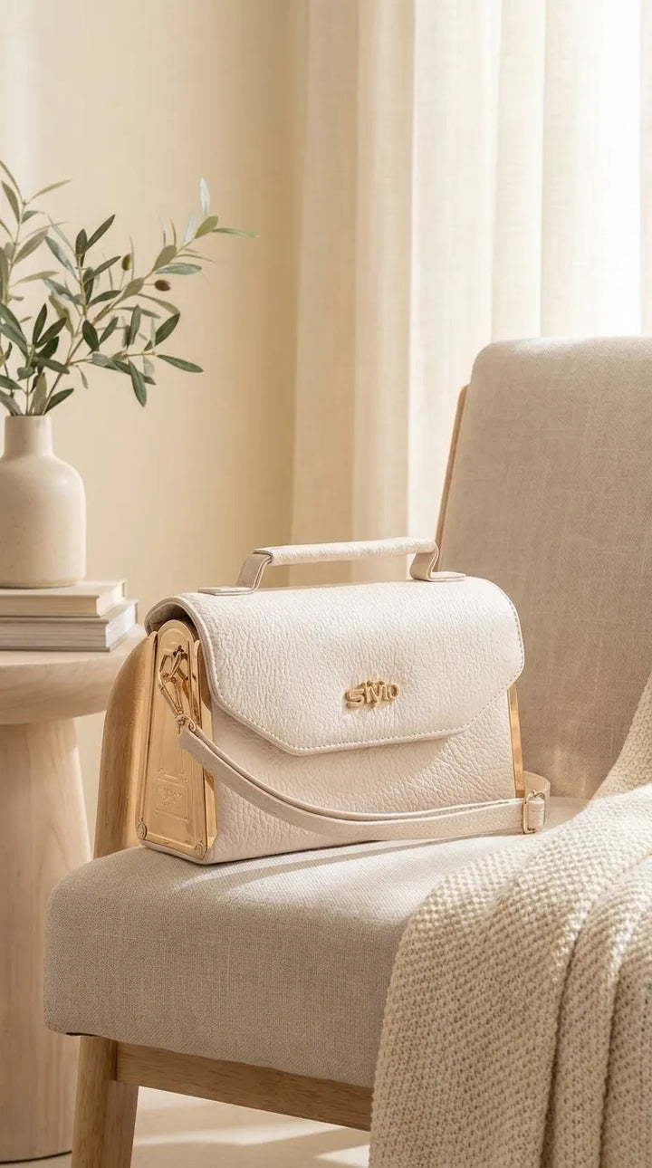 White Casual Pouch For Women P97774