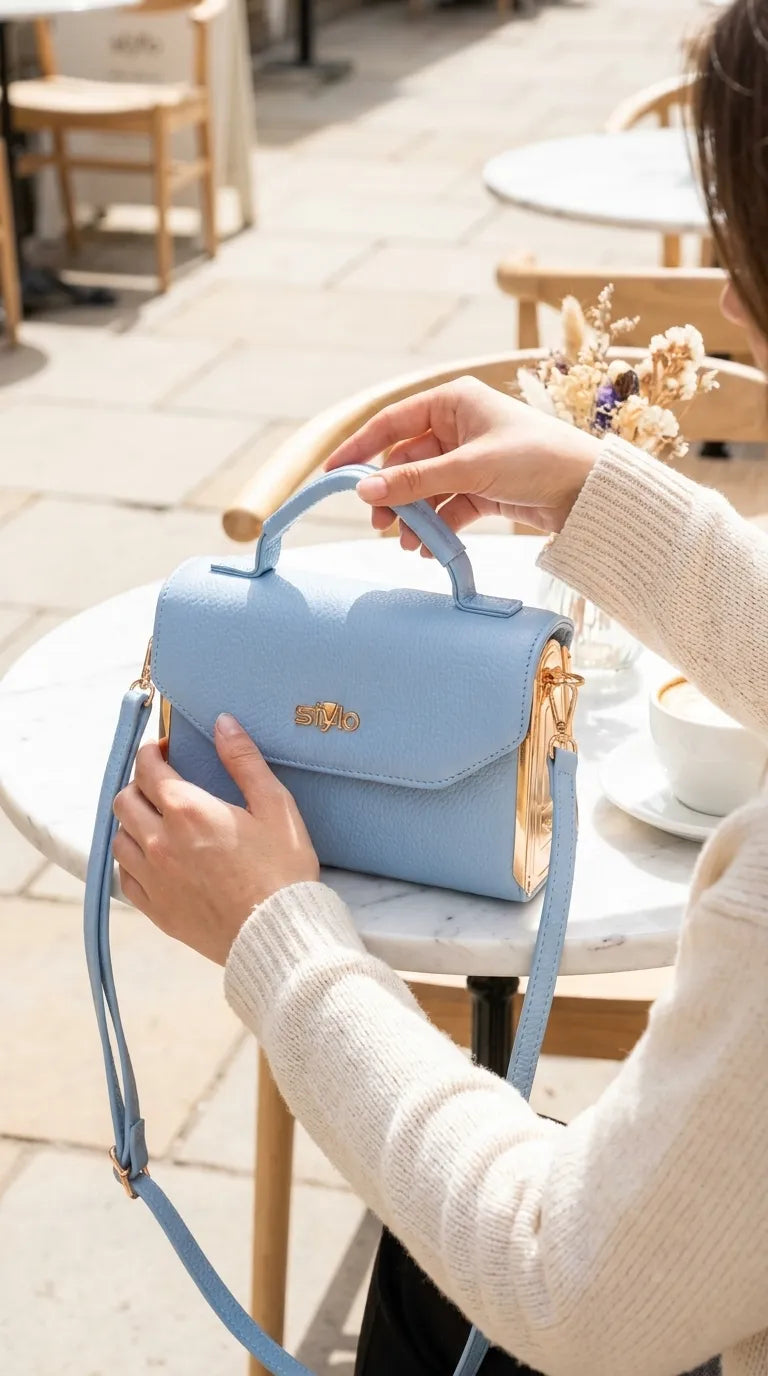 Sky Blue Casual Pouch For Women P97774