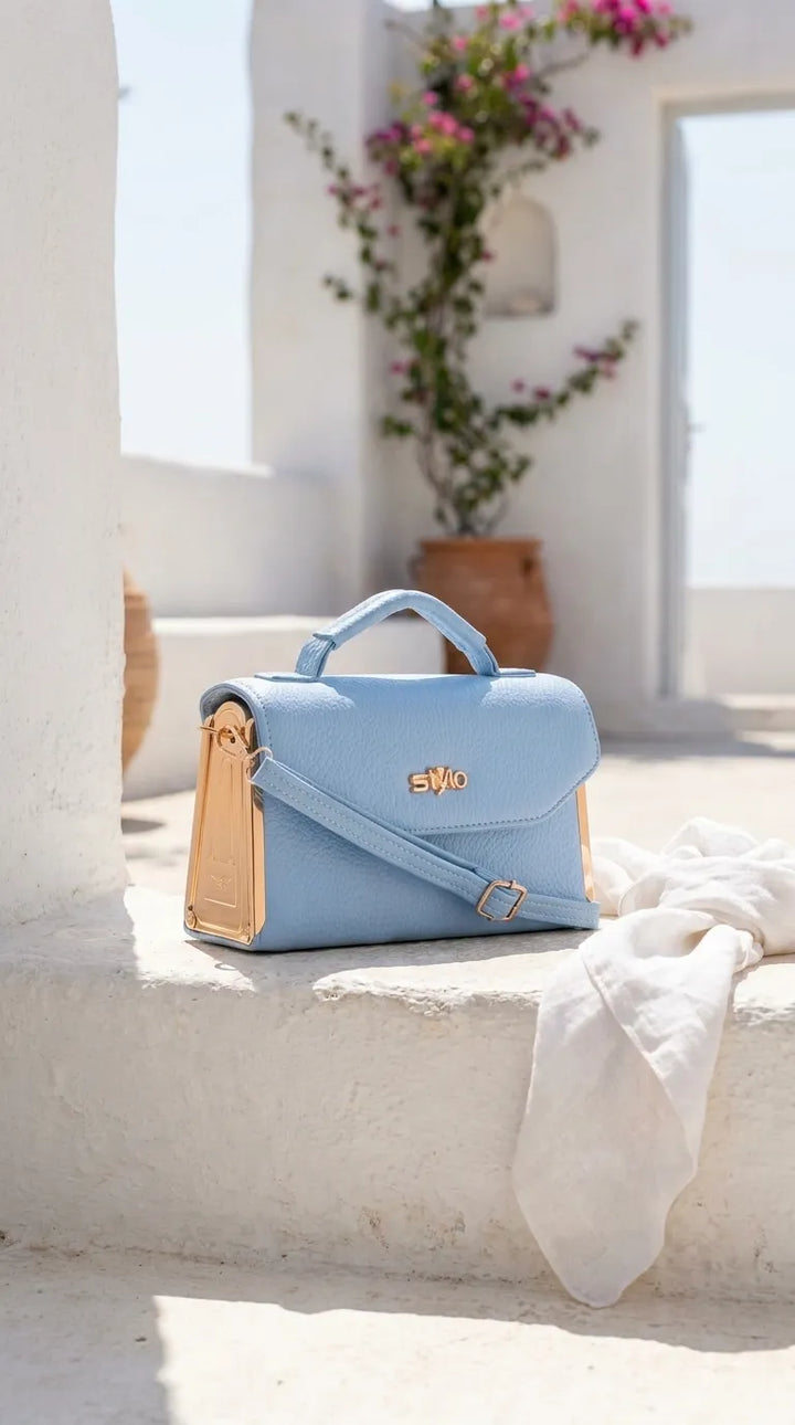 Sky Blue Casual Pouch For Women P97774