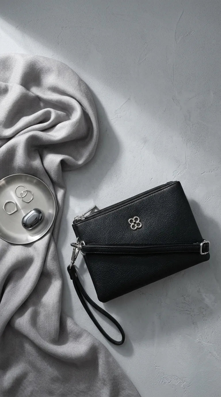 Black Casual Pouch For Ladies P97775