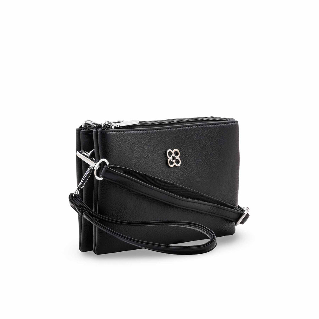 Black Casual Pouch For Ladies P97775