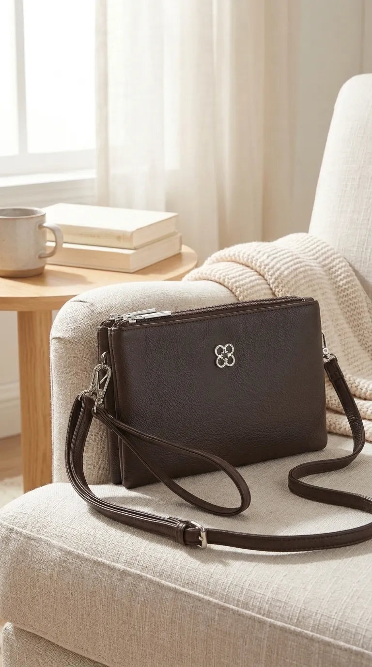 Brown Casual Pouch For Ladies P97775