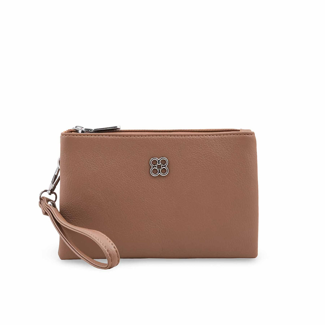 Beige Casual Pouch For Ladies P97775