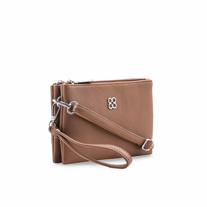 Beige Casual Pouch For Ladies P97775