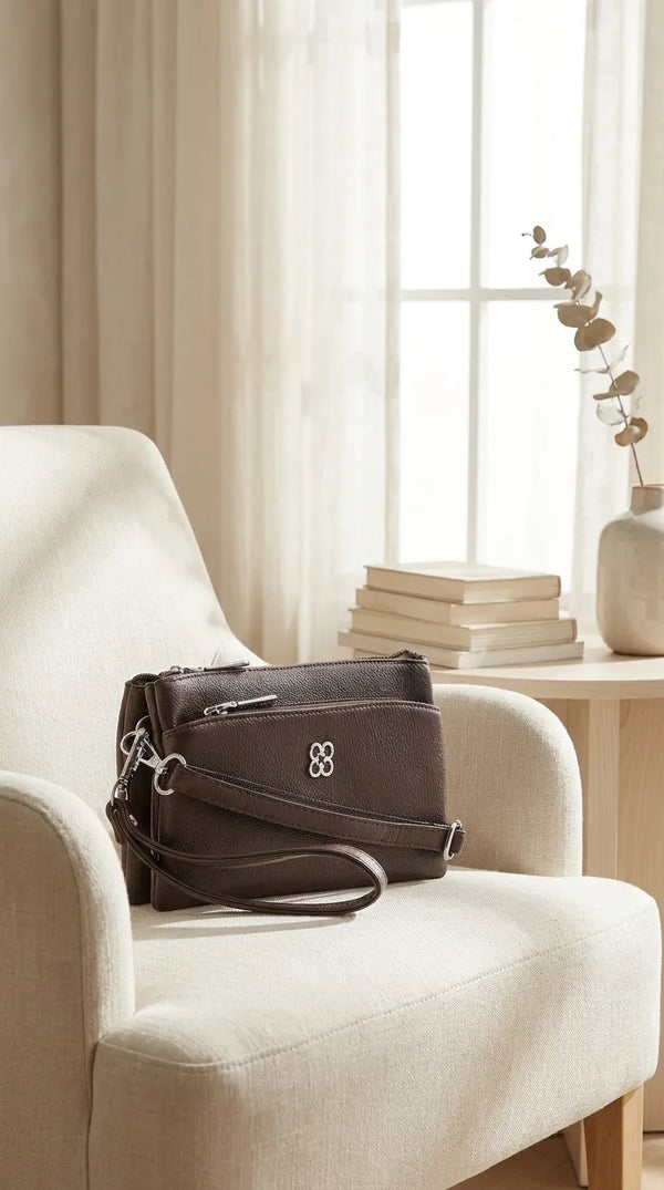 Brown Casual Pouch For Ladies P97776