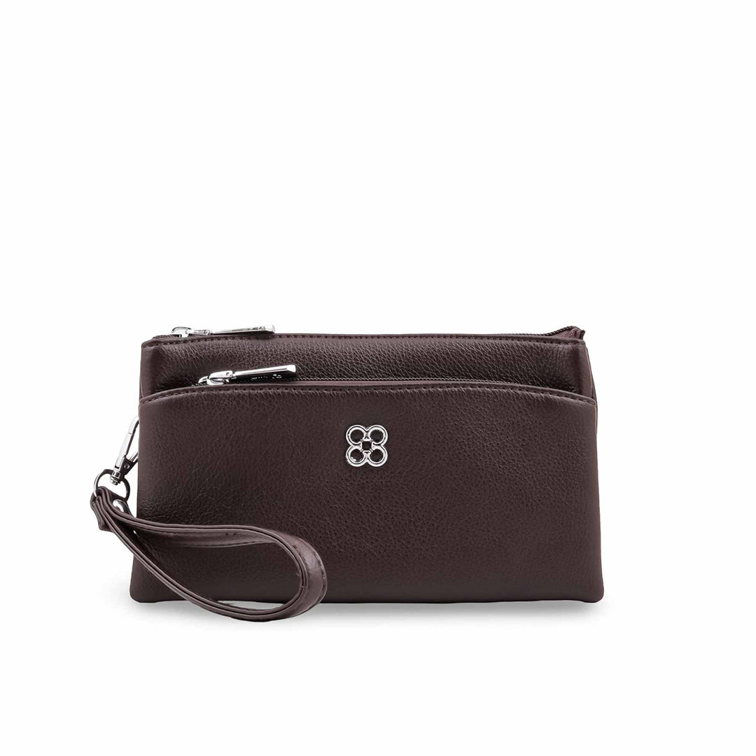Brown Casual Pouch For Ladies P97776