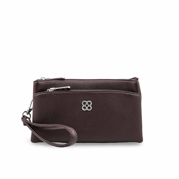 Brown Casual Pouch For Ladies P97776