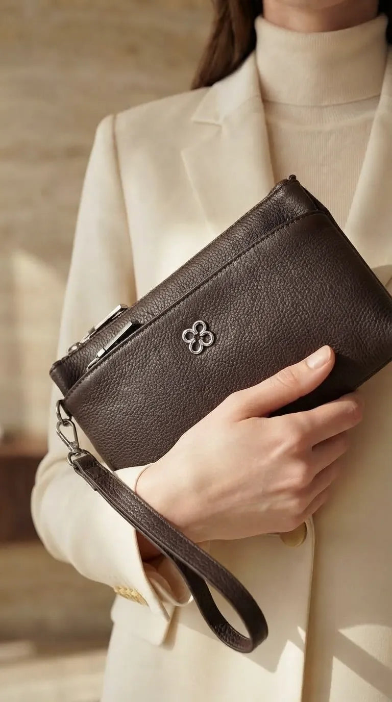 Brown Casual Pouch For Ladies P97776