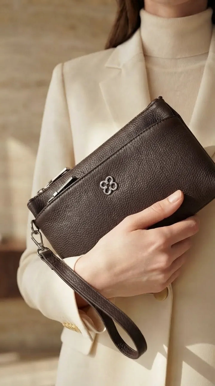 Brown Casual Pouch For Ladies P97776