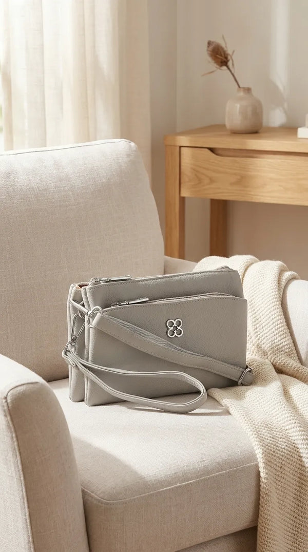 Grey Casual Pouch For Ladies P97776