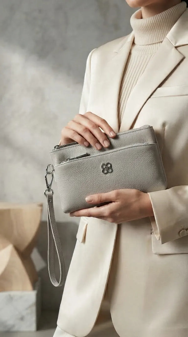 Grey Casual Pouch For Ladies P97776