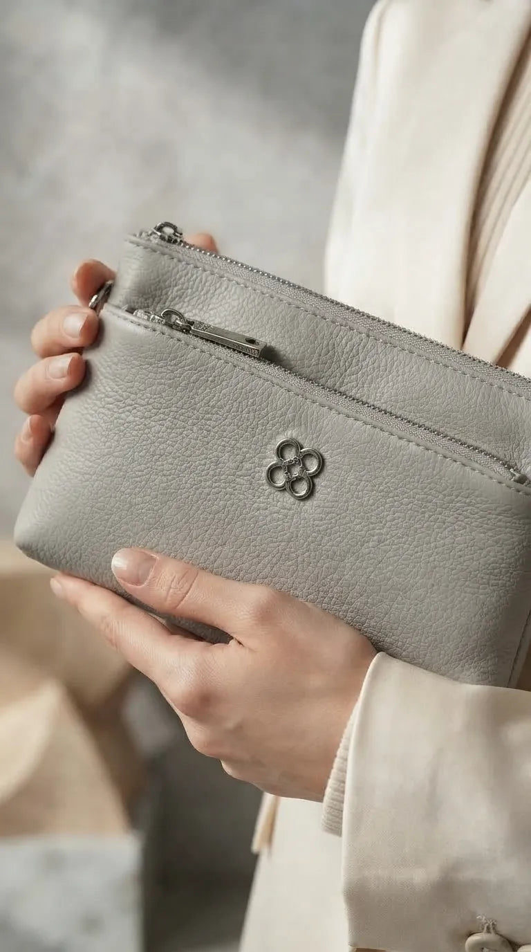 Grey Casual Pouch For Ladies P97776