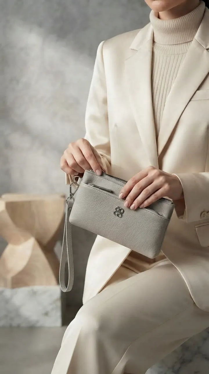 Grey Casual Pouch For Ladies P97776