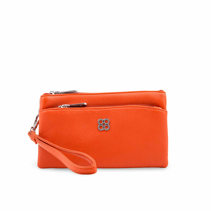 Orange Casual Pouch For Ladies P97776