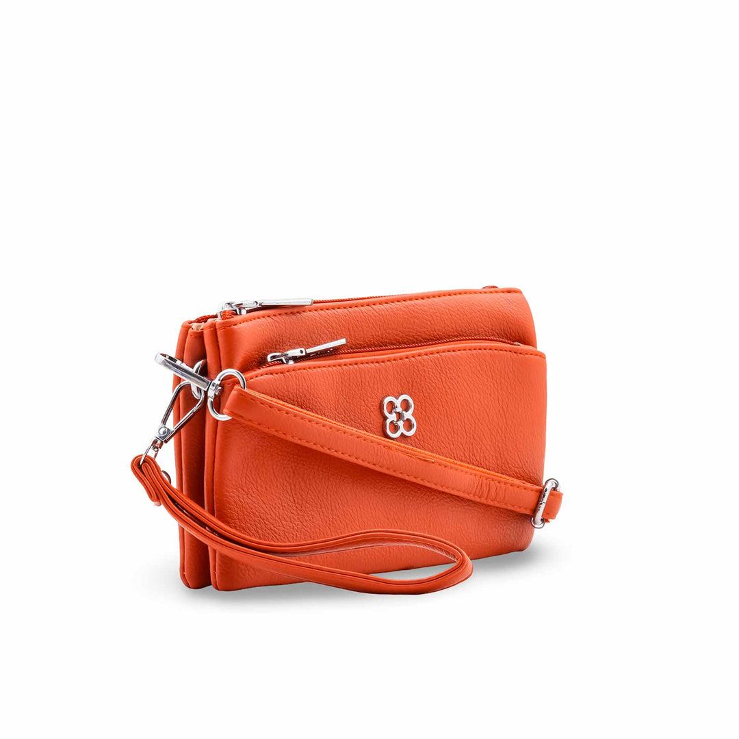 Orange Casual Pouch For Ladies P97776