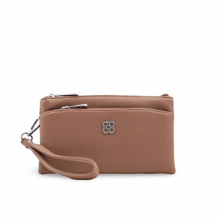 Beige Casual Pouch For Ladies P97776