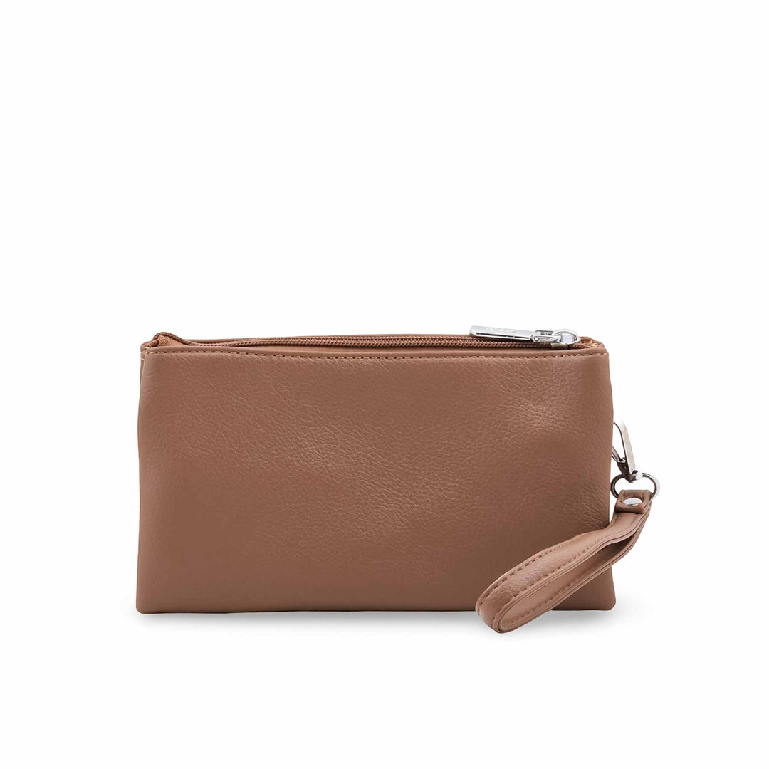 Beige Casual Pouch For Ladies P97776
