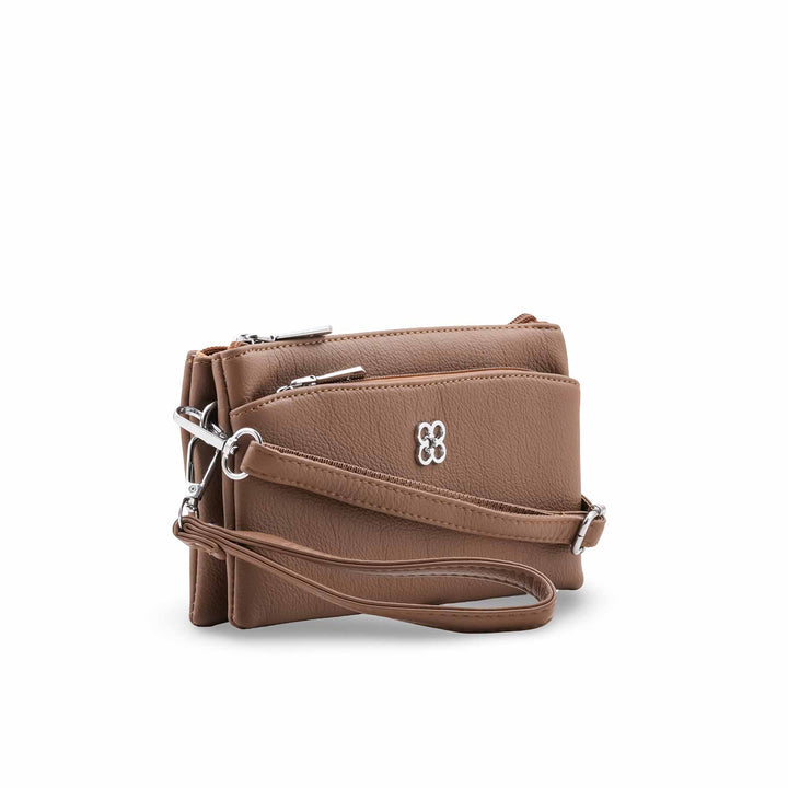 Beige Casual Pouch For Ladies P97776