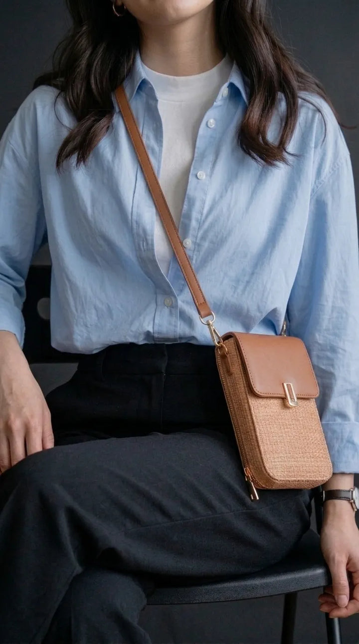 Brown Casual Pouch For Women P97779