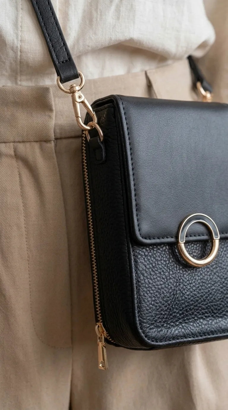 Black Casual Pouch For Women P97780