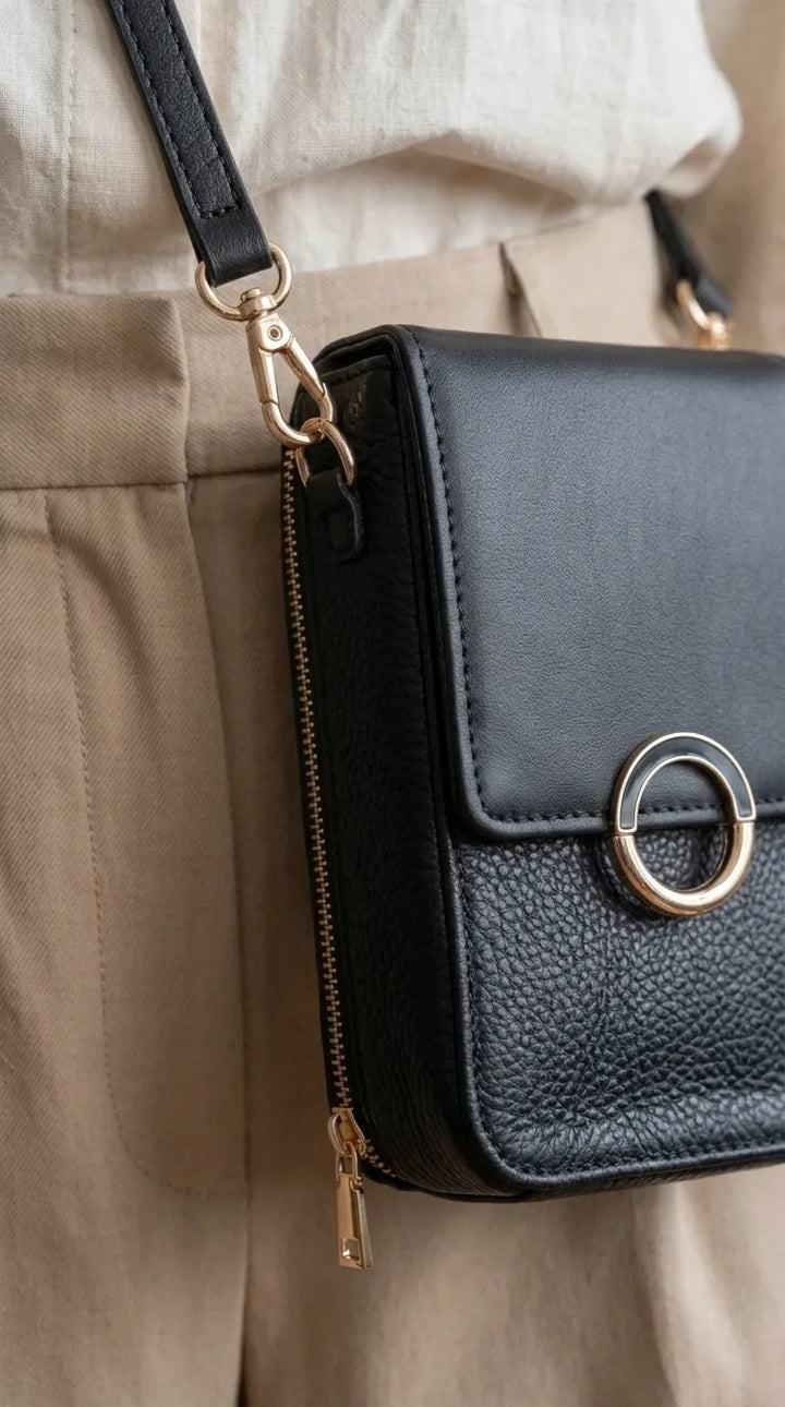 Black Casual Pouch For Women P97780