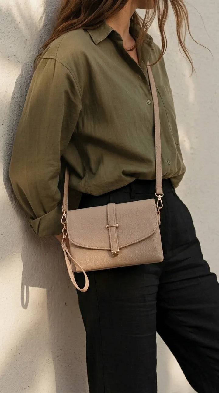 Beige Formal Clutch For Women P97805