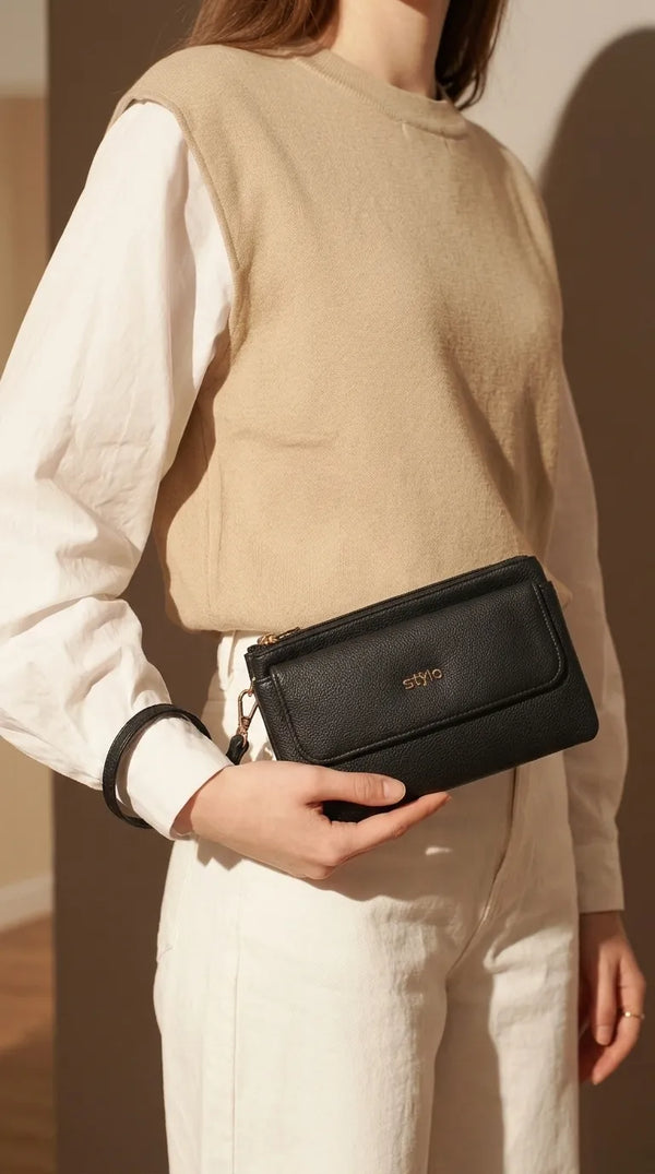 Black Formal Clutch For Women P97806