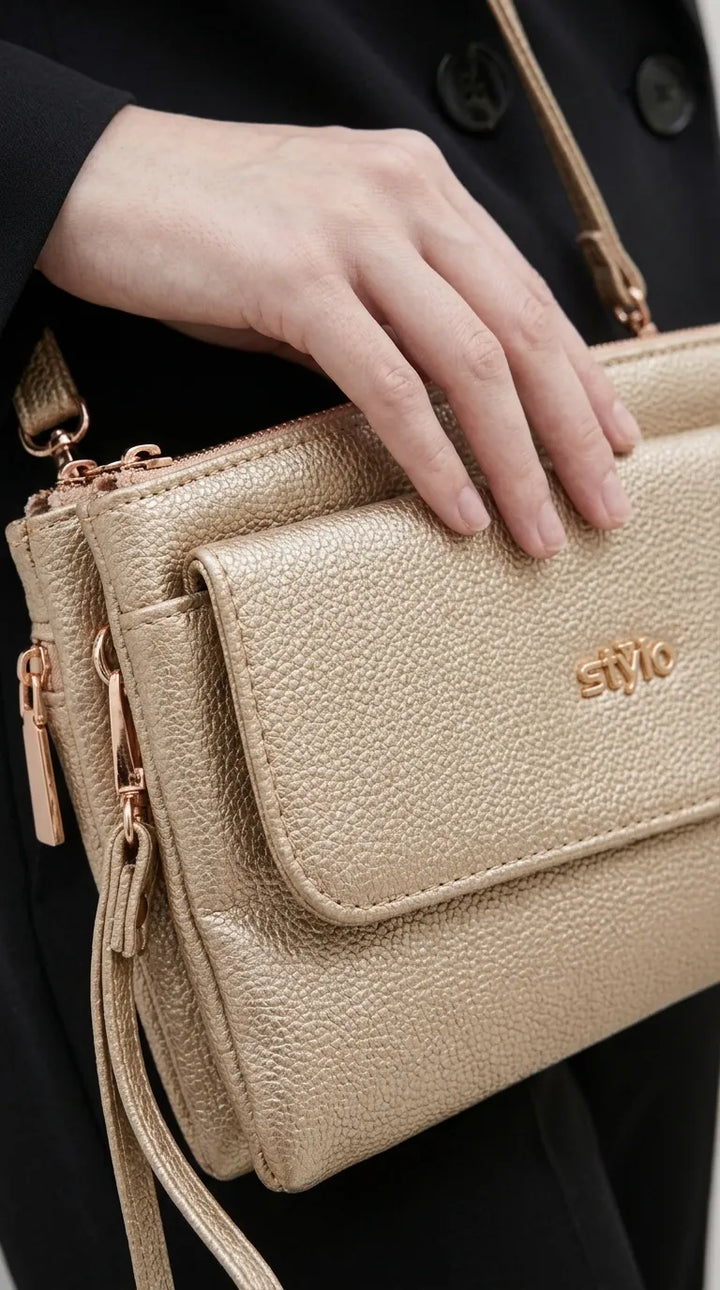 Golden Formal Clutch For Women P97806