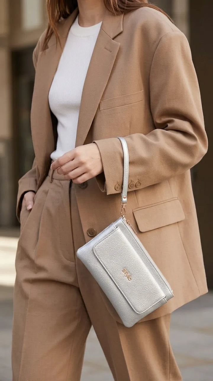 Silver Formal Clutch For Women P97806