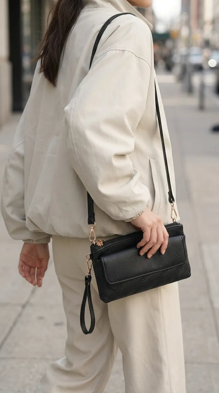 Black Casual Pouch For Women P97807