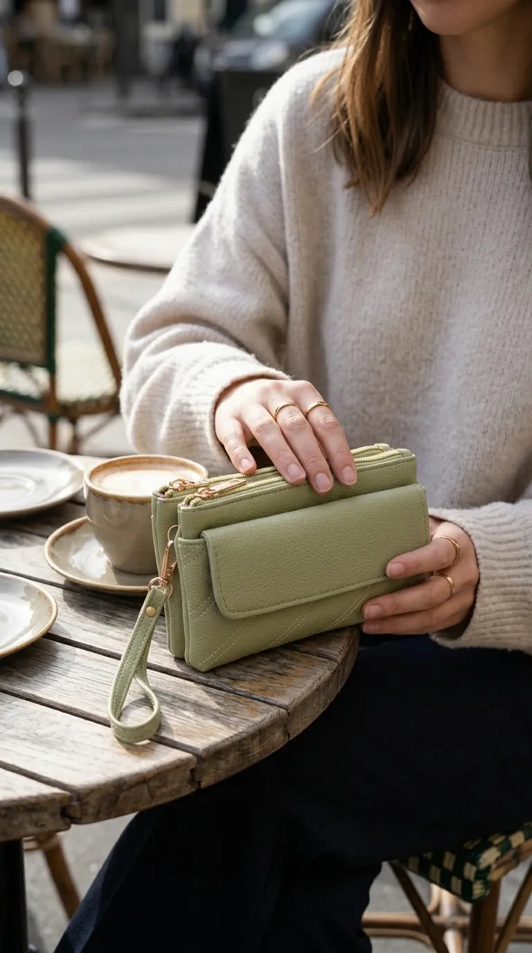 Green Casual Pouch For Women P97807