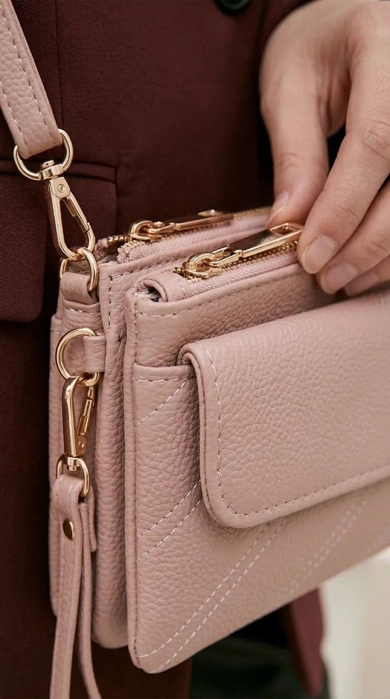 Pink Casual Pouch For Women P97807