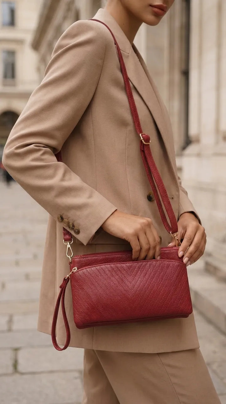 Maroon Casual Pouch For Women P97808