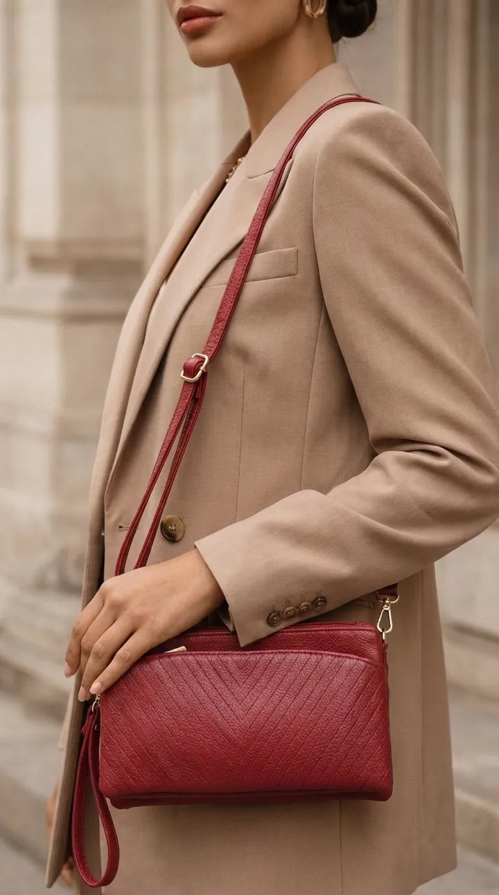 Maroon Casual Pouch For Women P97808