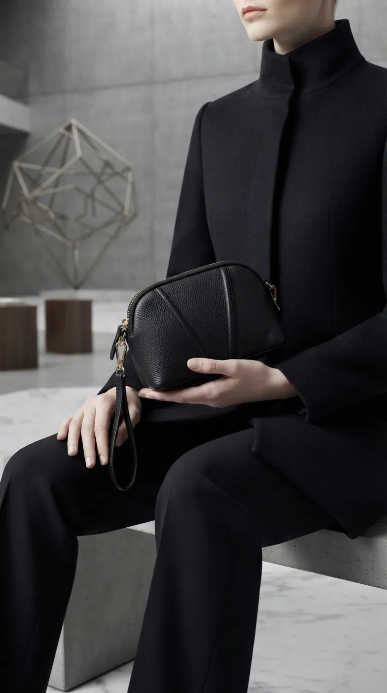 Black Casual Pouch For Women P97814