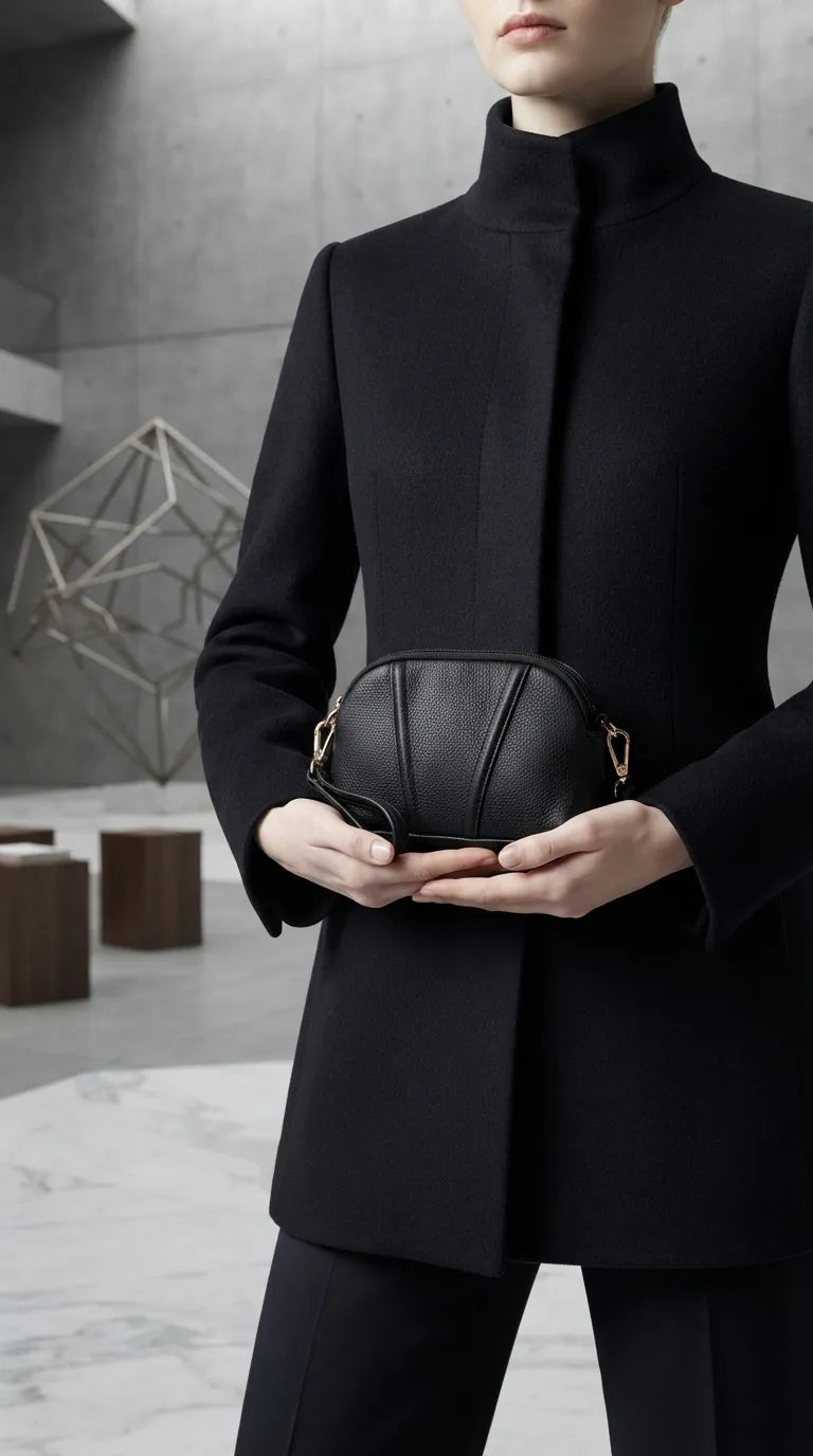 Black Casual Pouch For Women P97814